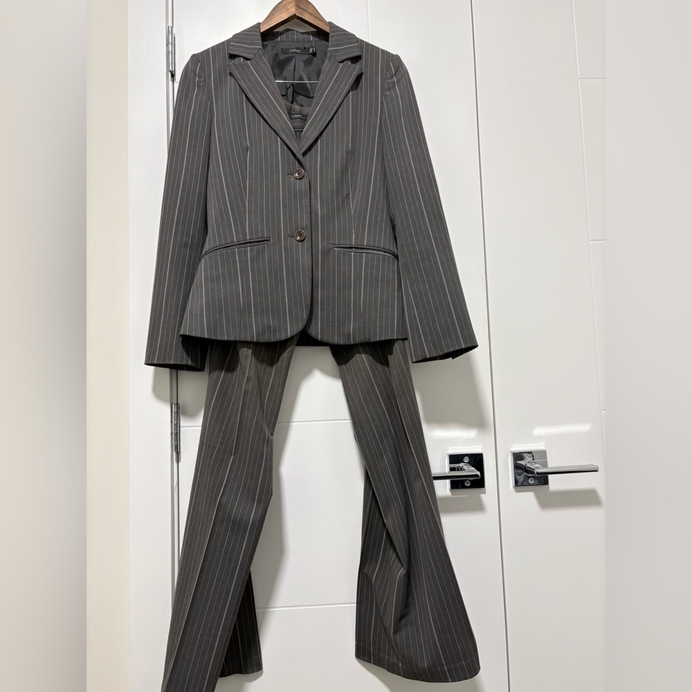 Women's Charcoal Pinstripe Pantsuit Jacket & Trousers